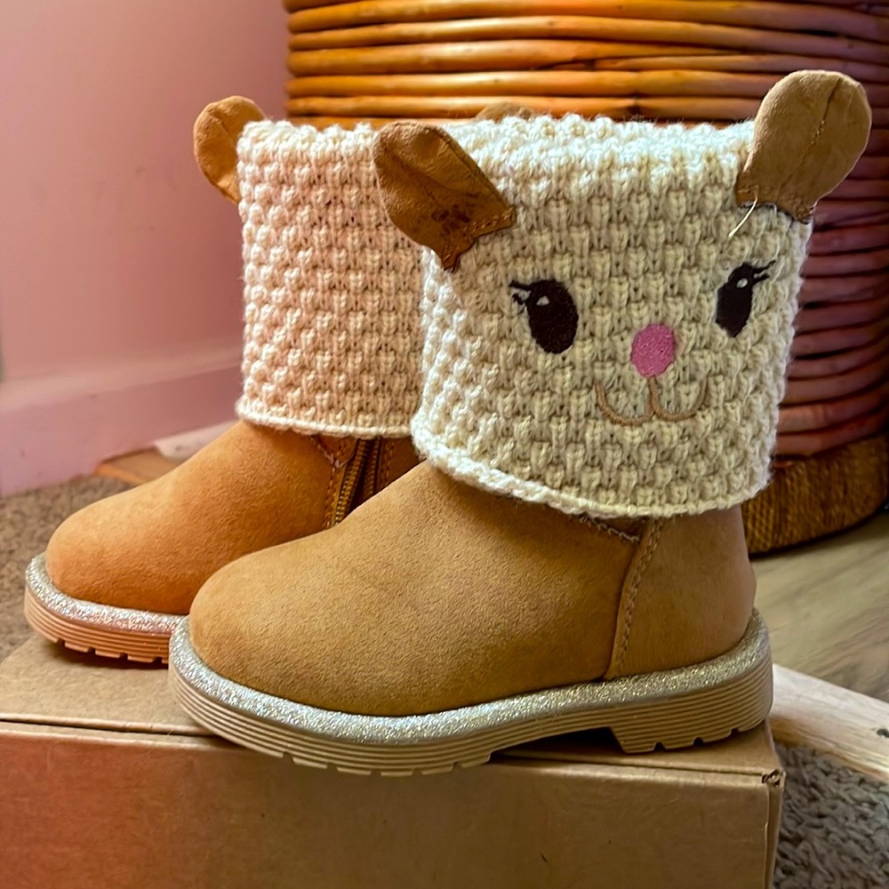 NWOT Jessica Carlyle animal cozy lined boots toddler girls size 7